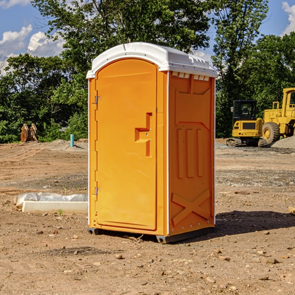 how often are the portable restrooms cleaned and serviced during a rental period in Lakeside